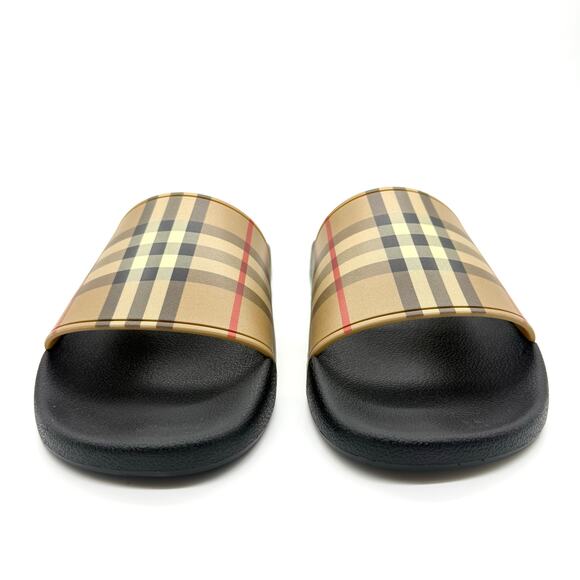 Size 11US - Burberry Men's Checked Rubber Furley Slides - Picture 2 of 5